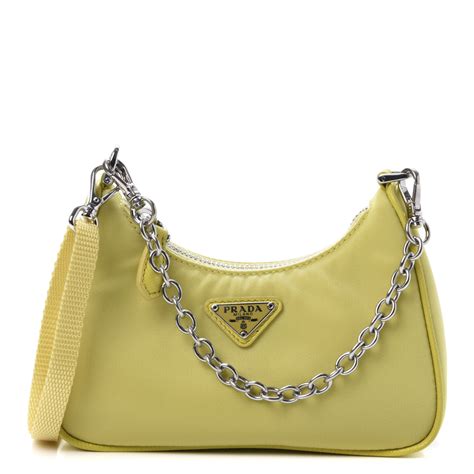 PRADA SHOULDER BAG HANDBAG 1BD307 YELLOW 